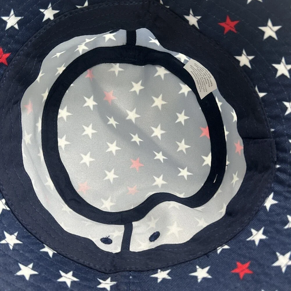 New DSG Youth S/M American Summer Fourth of July Patriotic Navy Stars Bucket Hat